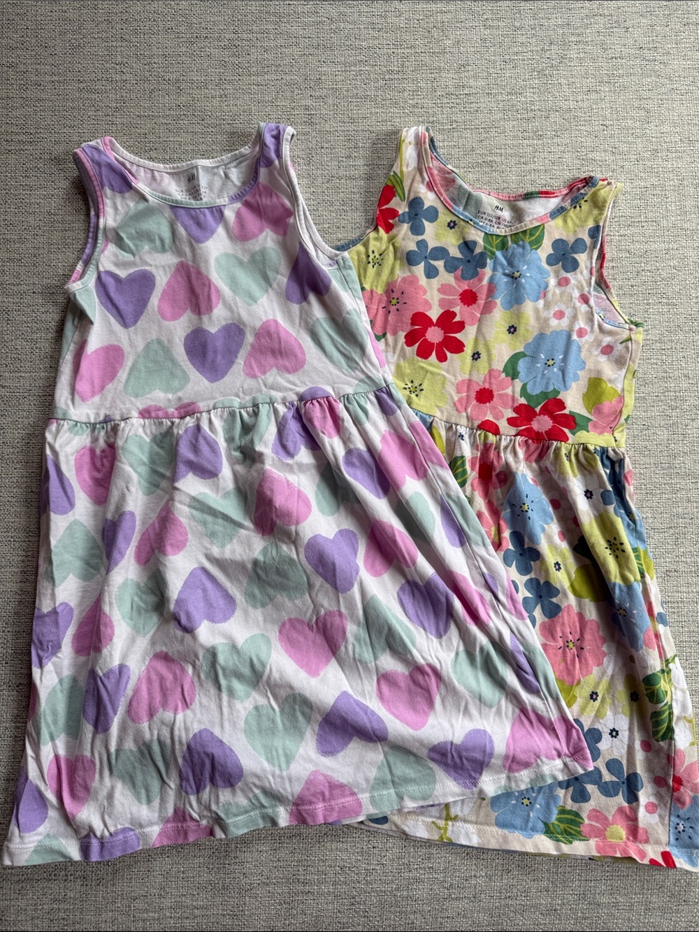 H&M Girls' Sleeveless Heart & Floral Dresses - Pink, Purple, Blue, Green, Yellow